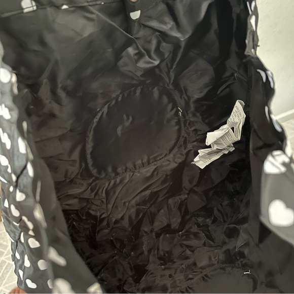 STRADIVARIUS FRENCH BULLDOG Foldable Tote Bag Black Heart Print - Picture 2 of 11